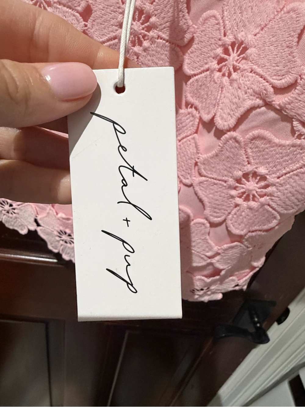 Petal & Pup Pink Floral Lace Crop Top - Picture 5 of 9